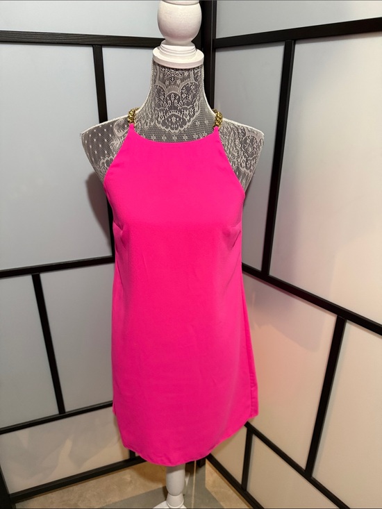 Lilly Pulitzer Tops - Lilly Pulitzer Hot Pink Halter Camisole with Gold Chain Straps
